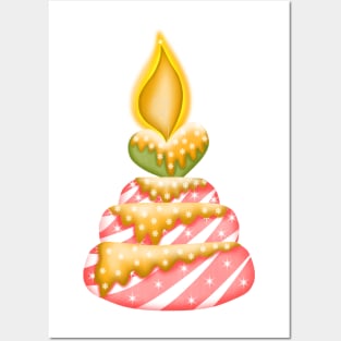 Cute Candle cake Posters and Art